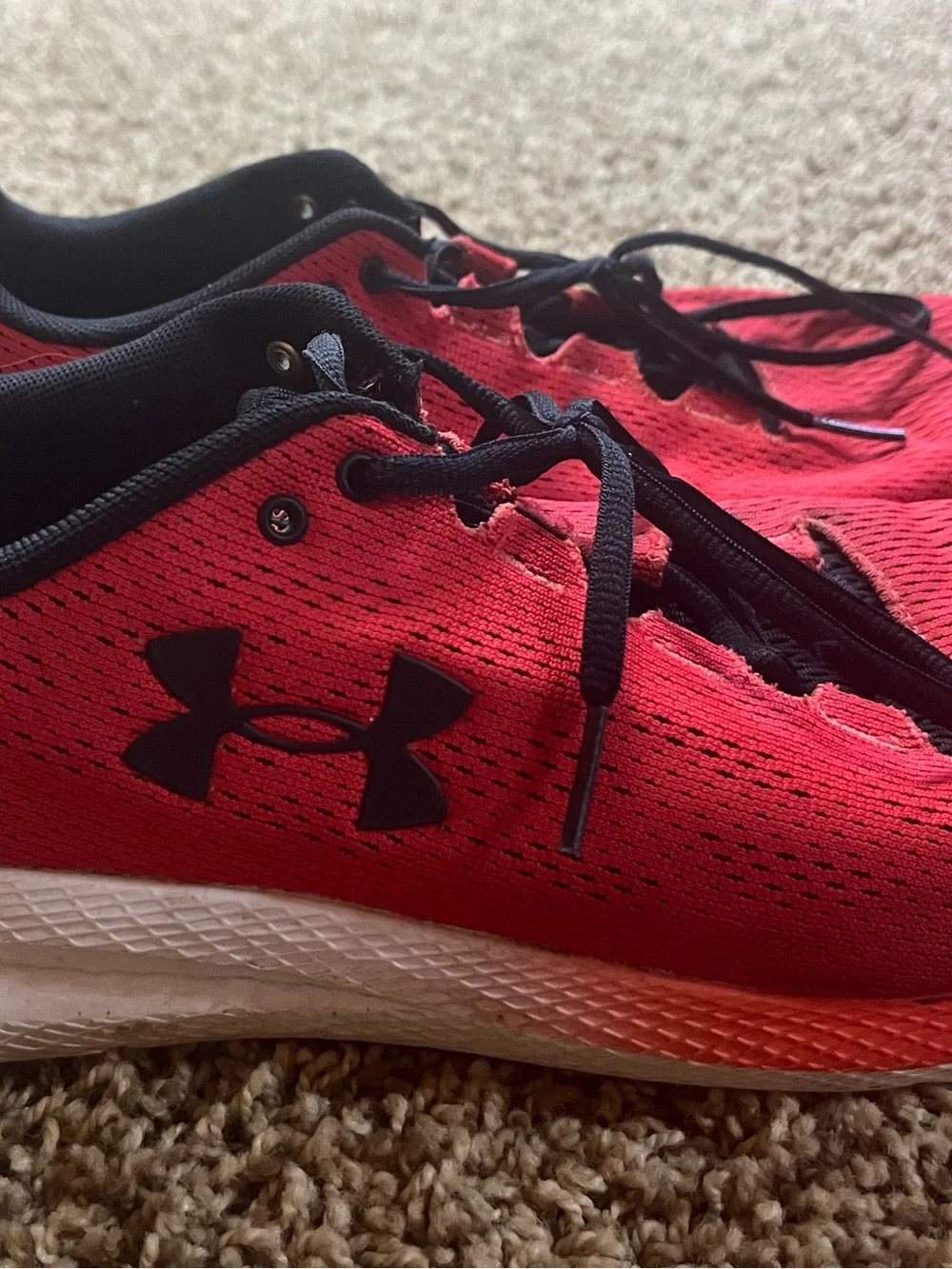 Under Armour Red and Black Women's Athletic Running Shoes